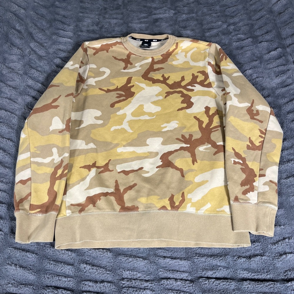 Nike SB Mens Desert Camo Crewneck Sweatshirt Tan Brown AT9768-248 Size‎ M